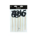 PartyDeco Cake Toppers Tafelnummers - Zwart Set/11