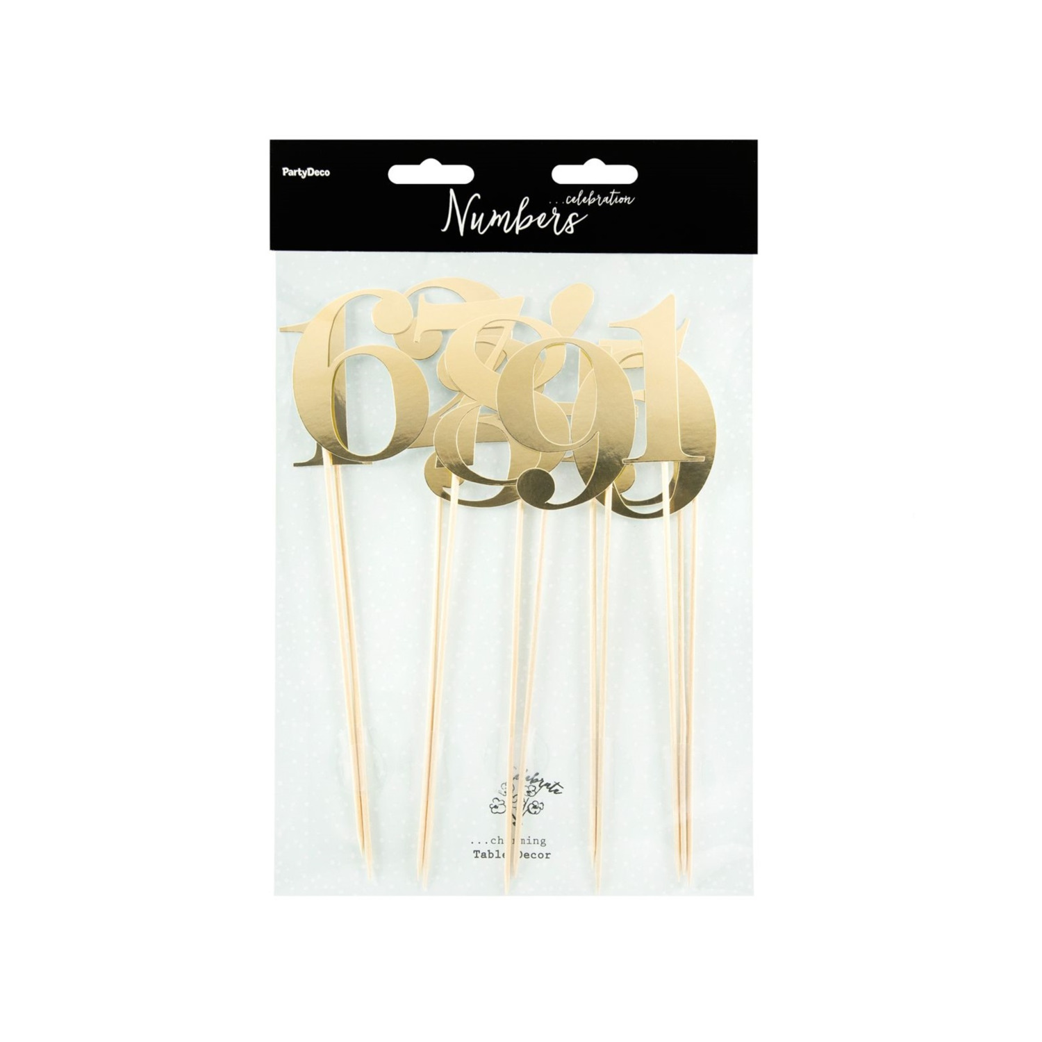 Taarttoppers Tafelnummers - Goud Set/11