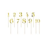 Taarttoppers Tafelnummers - Goud Set/11