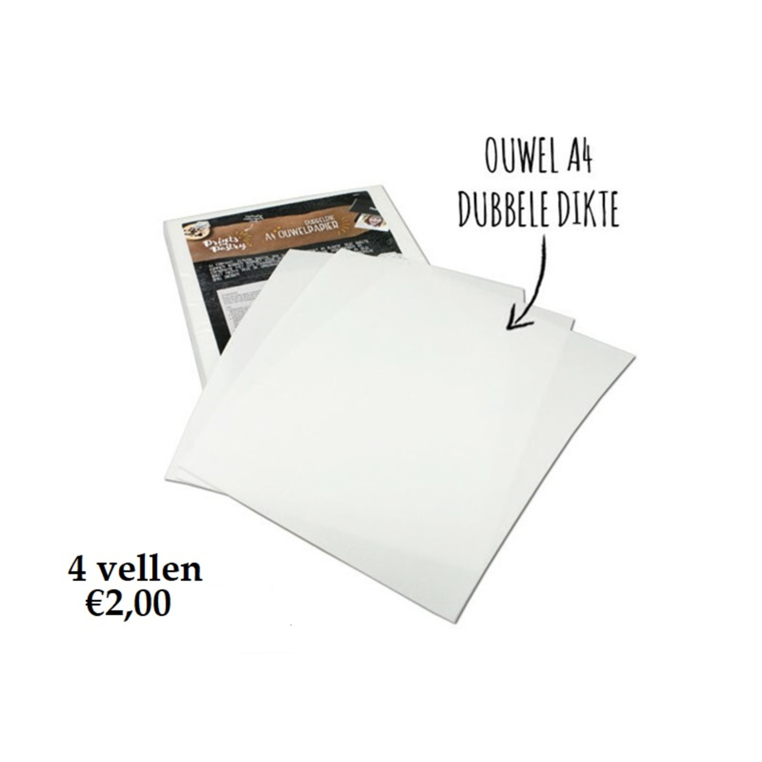 Ouwelpapier A4 - dubbele dikte - per 4