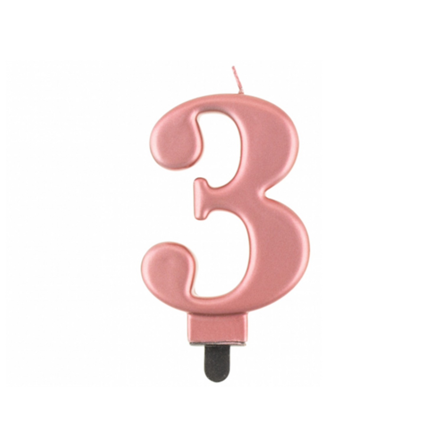 Taartkaars Rose Goud - Cijfer 3