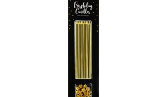 PartyDeco Verjaardag Kaarsen Goud 12.5cm pk/12