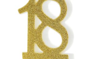 Taartkaars Cijfer 18 Goud