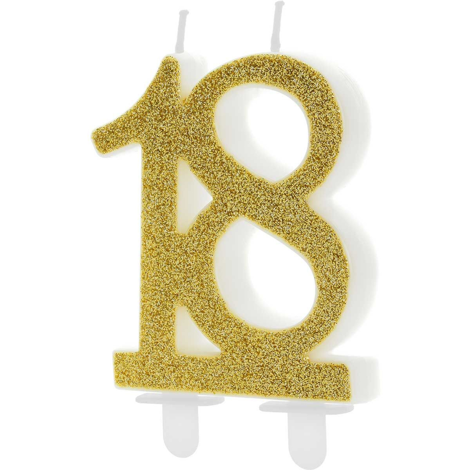 Taartkaars Cijfer 18 Goud