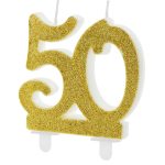 Taartkaars Cijfer 50 Goud
