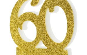 Taartkaars Cijfer 60 Goud