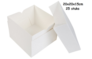 Taartdoos 20x20x15cm per 25 stuks