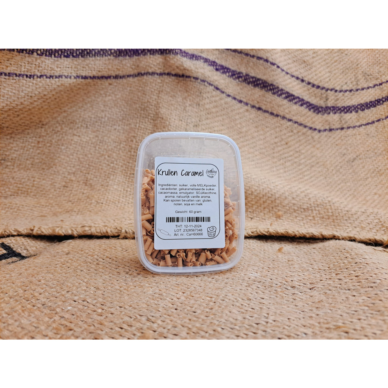 Caramel Chocolade krullen Callebaut 60 gram