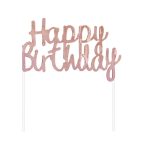 Taarttopper Happy Birthday Rose Goud