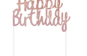 Taarttopper Happy Birthday Rose Goud