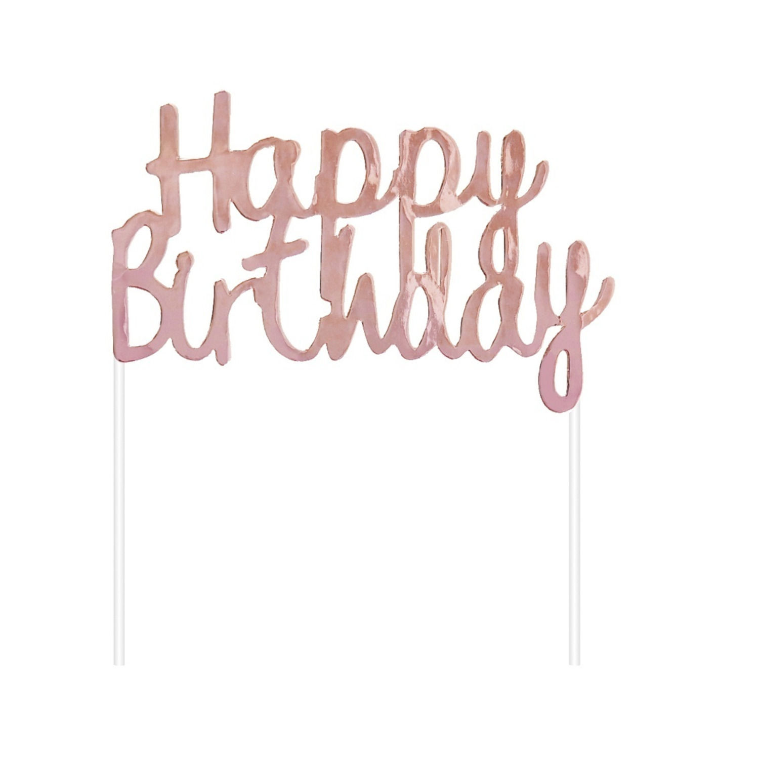 Taarttopper Happy Birthday Rose Goud