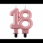 Taartkaars Rose Goud - Cijfer 18**