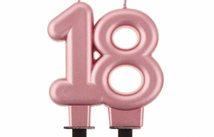 Taartkaars Rose Goud - Cijfer 18**