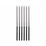 Taartkaarsen Platinum Zilver/zwart 6st