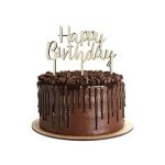Taarttopper Hout - Happy Birthday