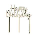 Taarttopper Hout - Happy Birthday
