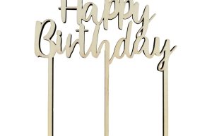 Taarttopper Hout - Happy Birthday