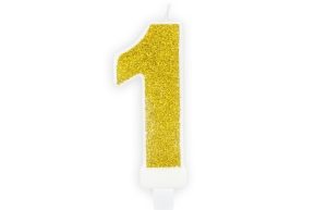 Taartkaars Cijfer 1 Goud