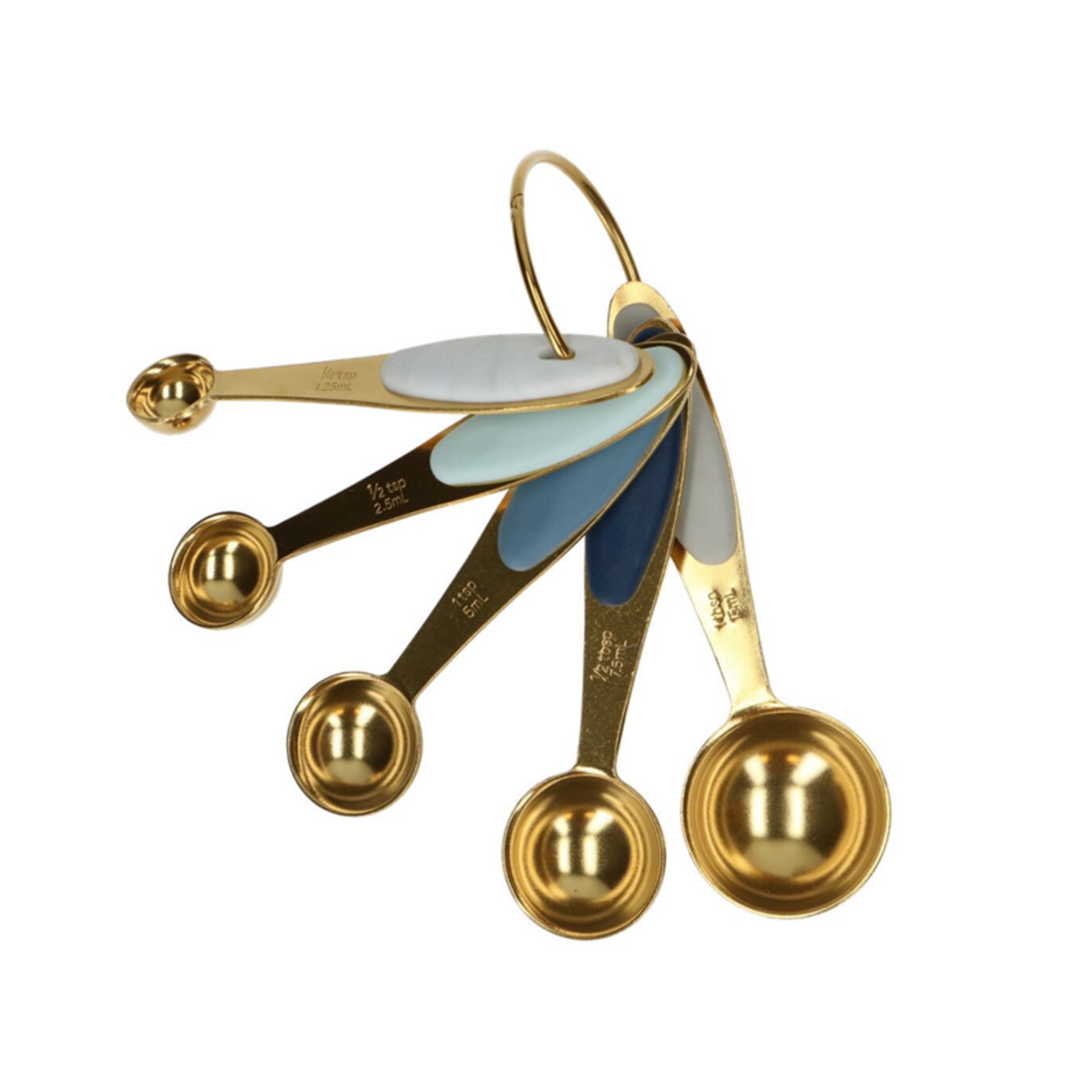 Wilton Gouden Metalen Maatlepels 5 stuks
