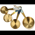 Wilton Gouden metalen maatbekers 4 stuks