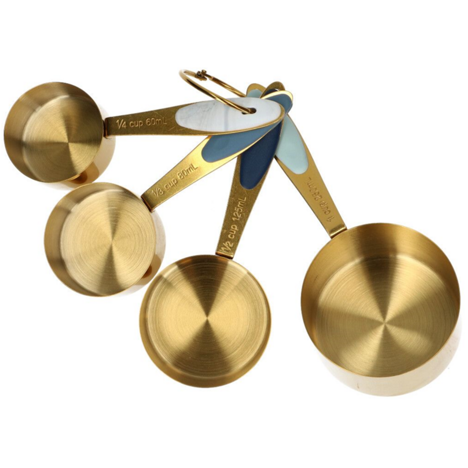 Wilton Gouden metalen maatbekers 4 stuks