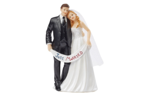 Taarttopper Bruidspaar Just Married Polystone 13,5cm