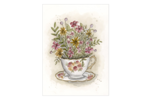 Kaart Antiek kopje bloemen