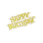 Culpitt Taarttopper Happy Birthday Goud 7,5cm per stuk