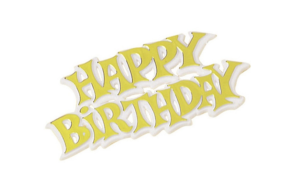 Culpitt Taarttopper Happy Birthday Goud 7,5cm per stuk