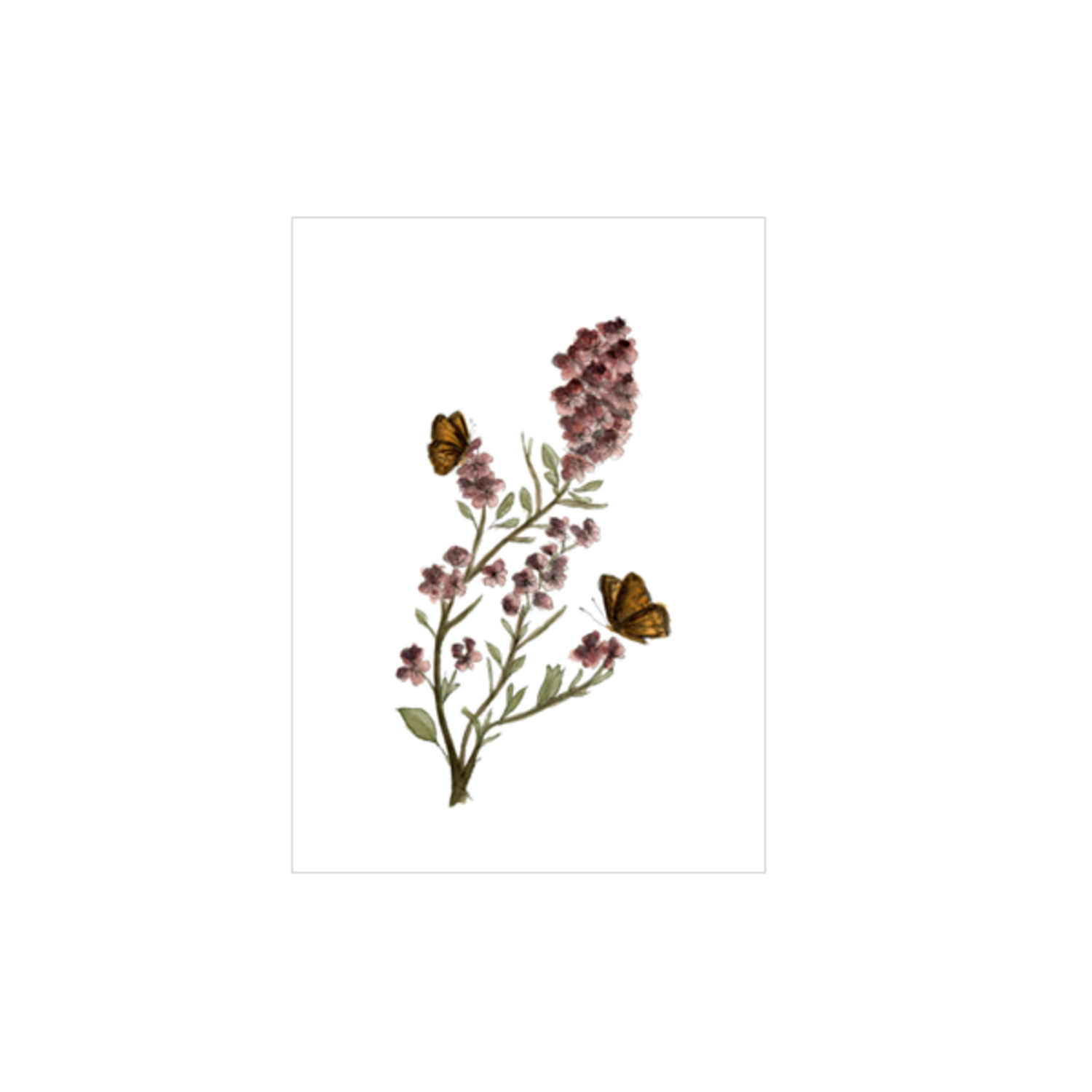 Kaart Bloementak met vlinders