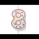 Taartkaars Cijfer 8 Roze**