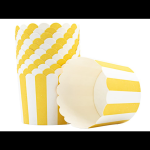 Cupcake cups Geel/wit gestreept 12 stuks**