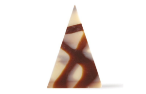 Chocolade decoratie driehoek puur / wit 12 stuks