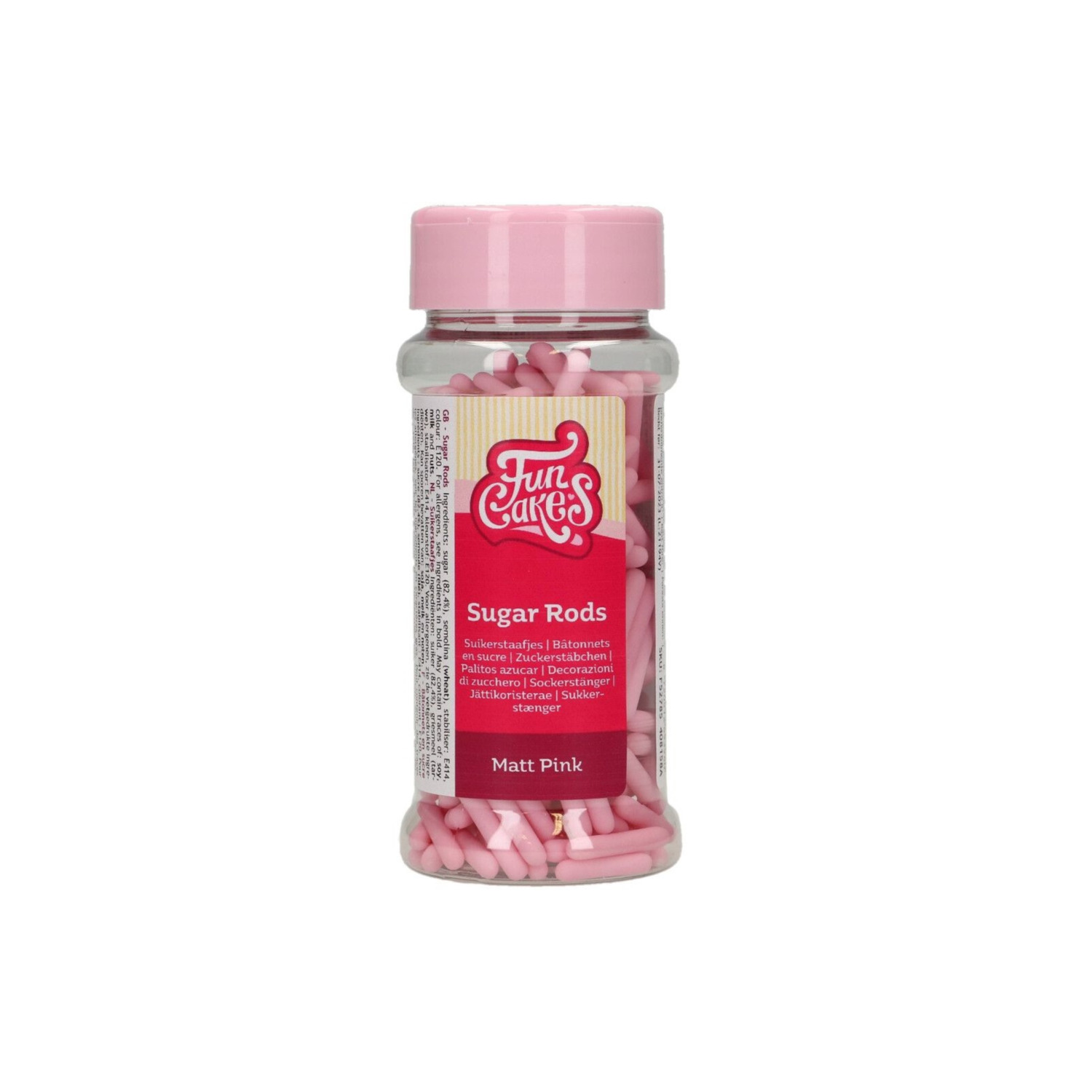 FunCakes Matt Sugar Rods XL Roze 70 g