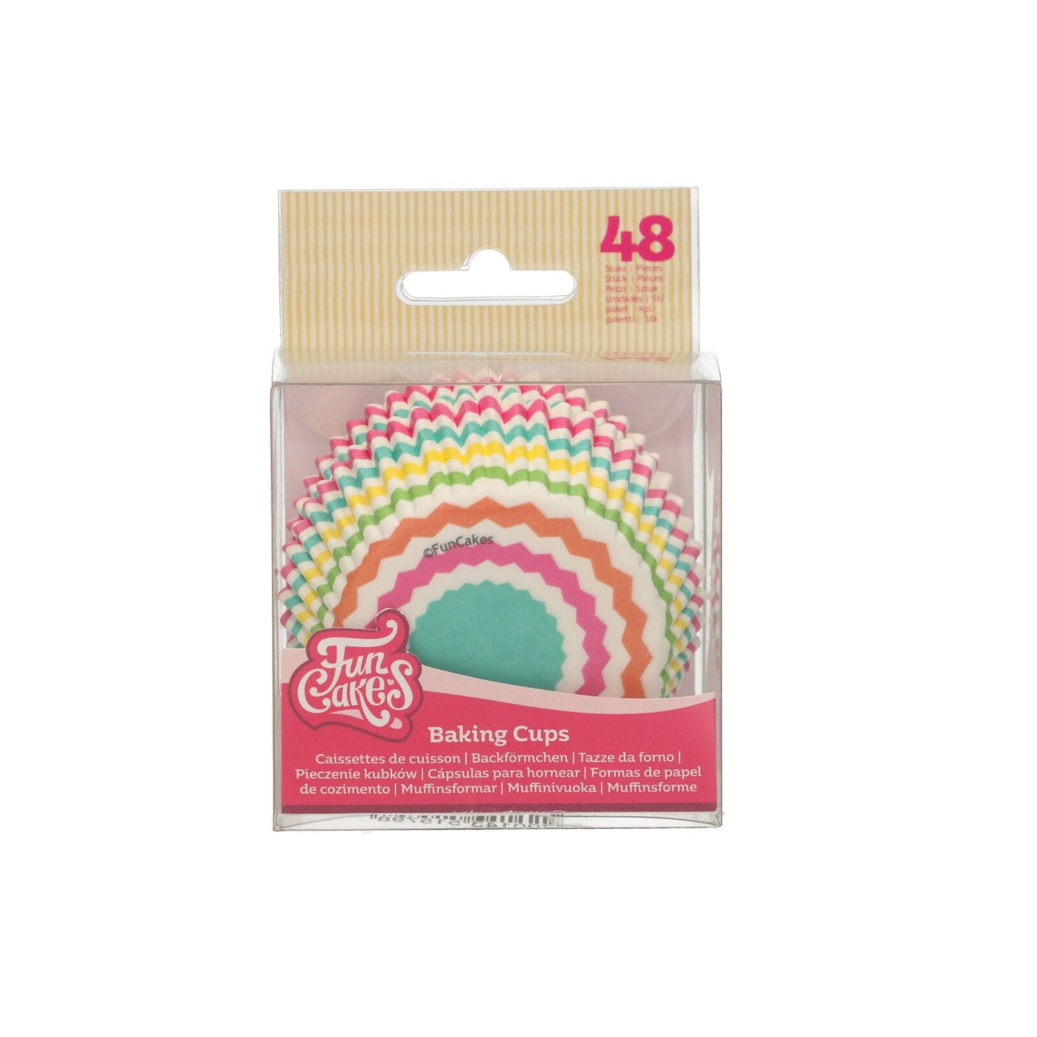 Funcakes Cupcake cups  Colourful Chevron - 48 stuks
