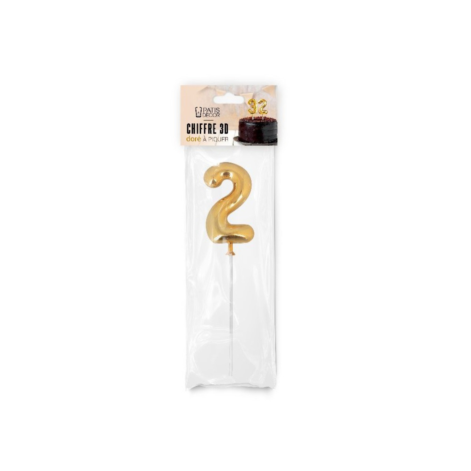 Taarttopper 2 Ballon Goud**