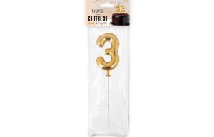 Taarttopper 3 Ballon Goud**