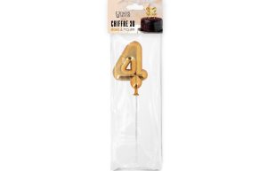 Taarttopper 4 Ballon Goud**