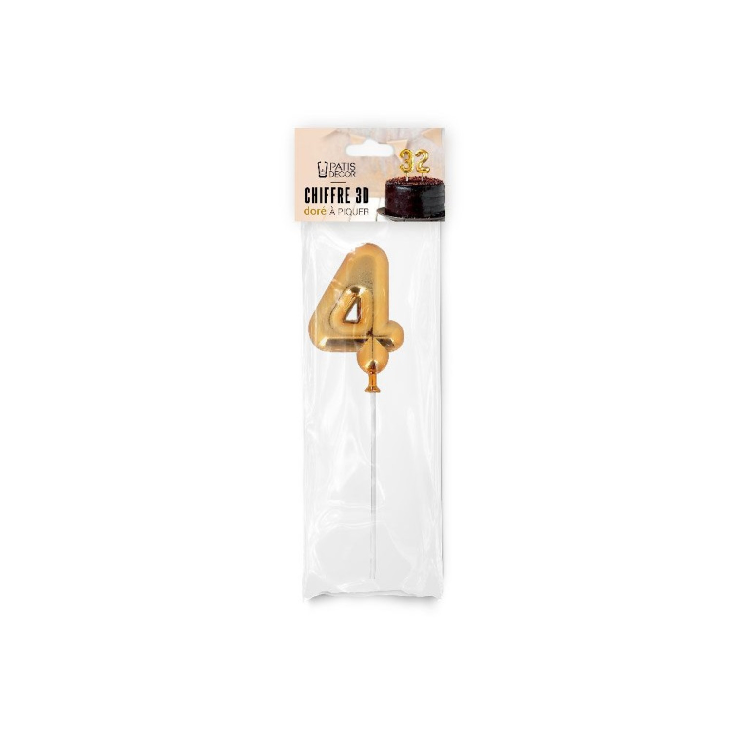 Taarttopper 4 Ballon Goud**