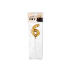 Taarttopper 6 Ballon Goud**