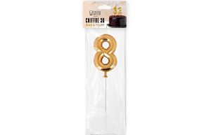 Taarttopper 8 Ballon Goud**