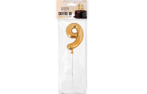 Taarttopper 9 Ballon Goud**