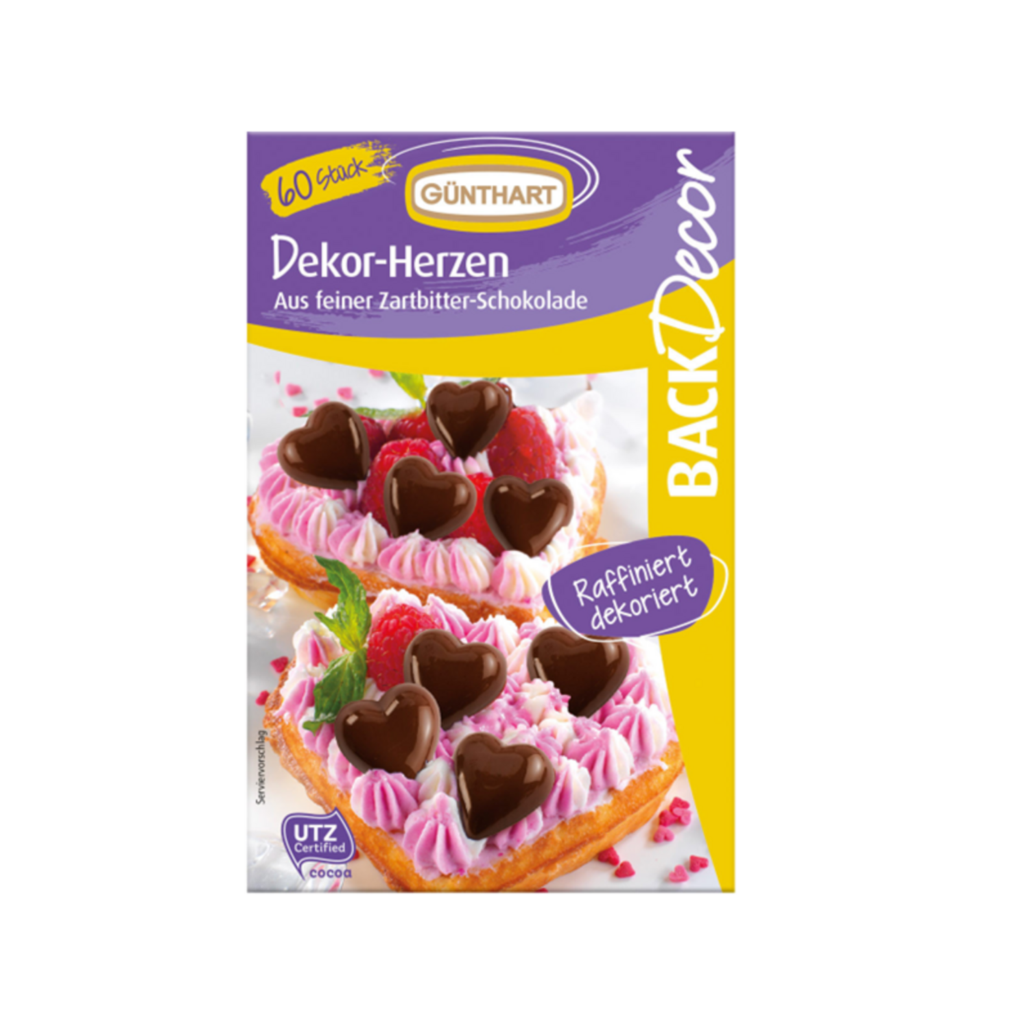 Günthart Chocoladedecoratie Hartjes 2D 60st.