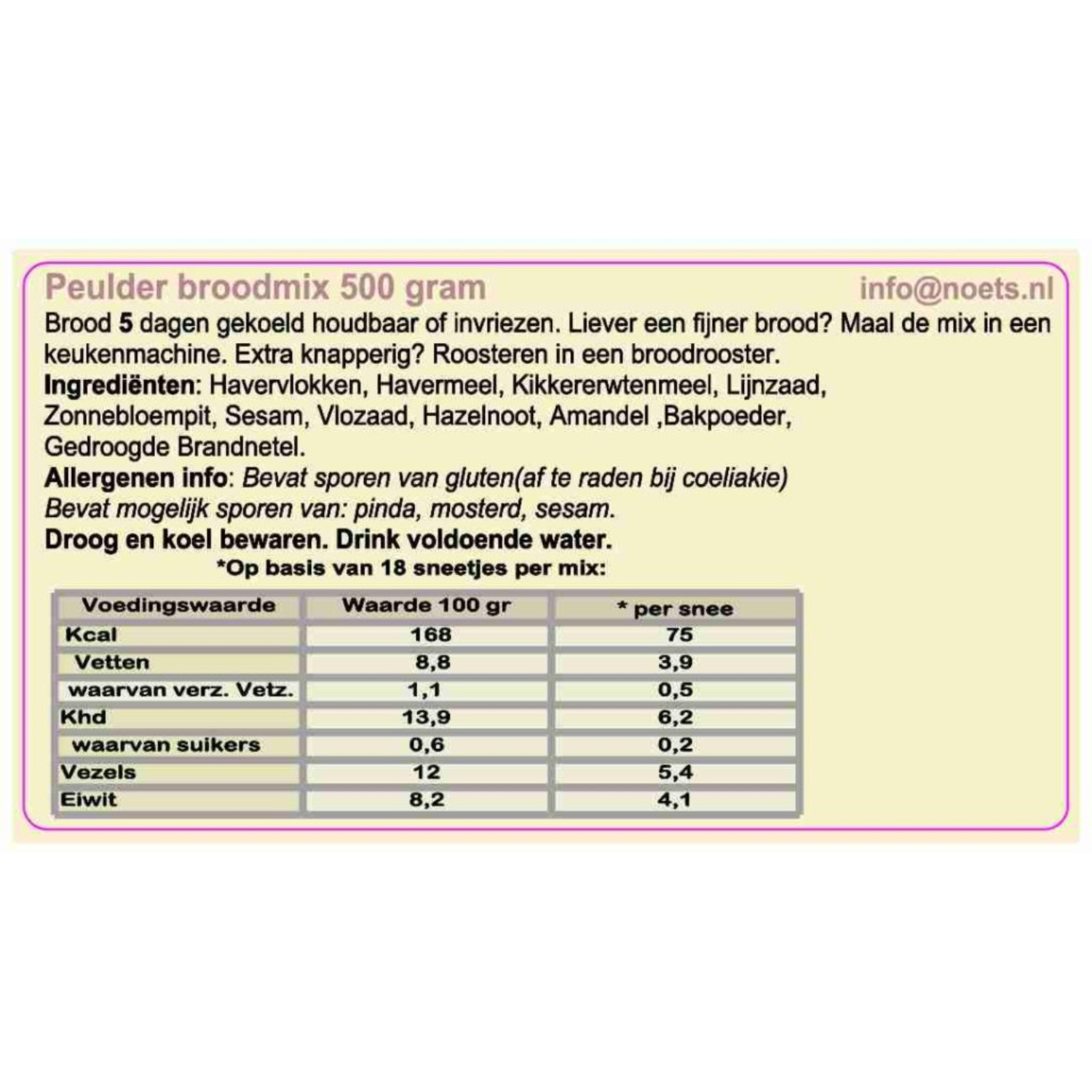 Noets Peulder Brood Mix