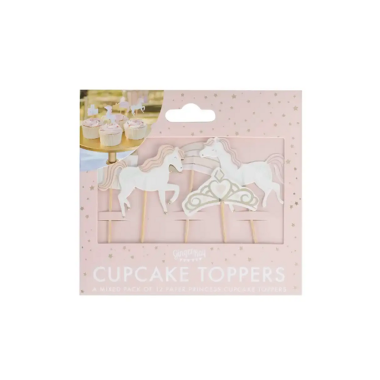 Cupcake toppers Princess 12 stuks