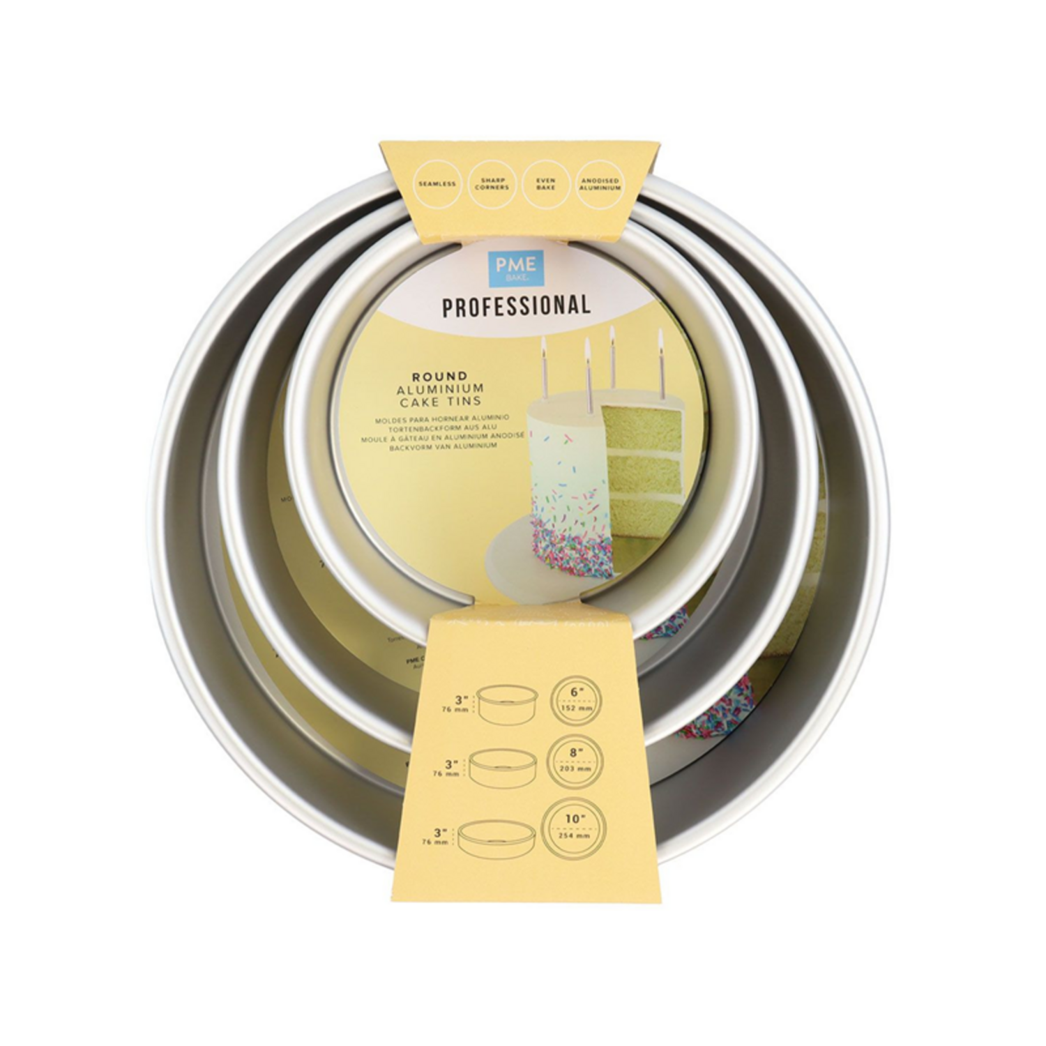 Taartpan PME SET/3 5cm hoog (15/20/25cm)
