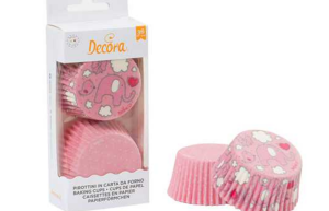 Decora Cupcake Cups Roze Olifant en stippen 36st.**