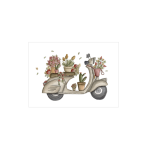 Kaart Scooter met bloemen