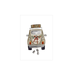Kaart Kleine trouwauto beige