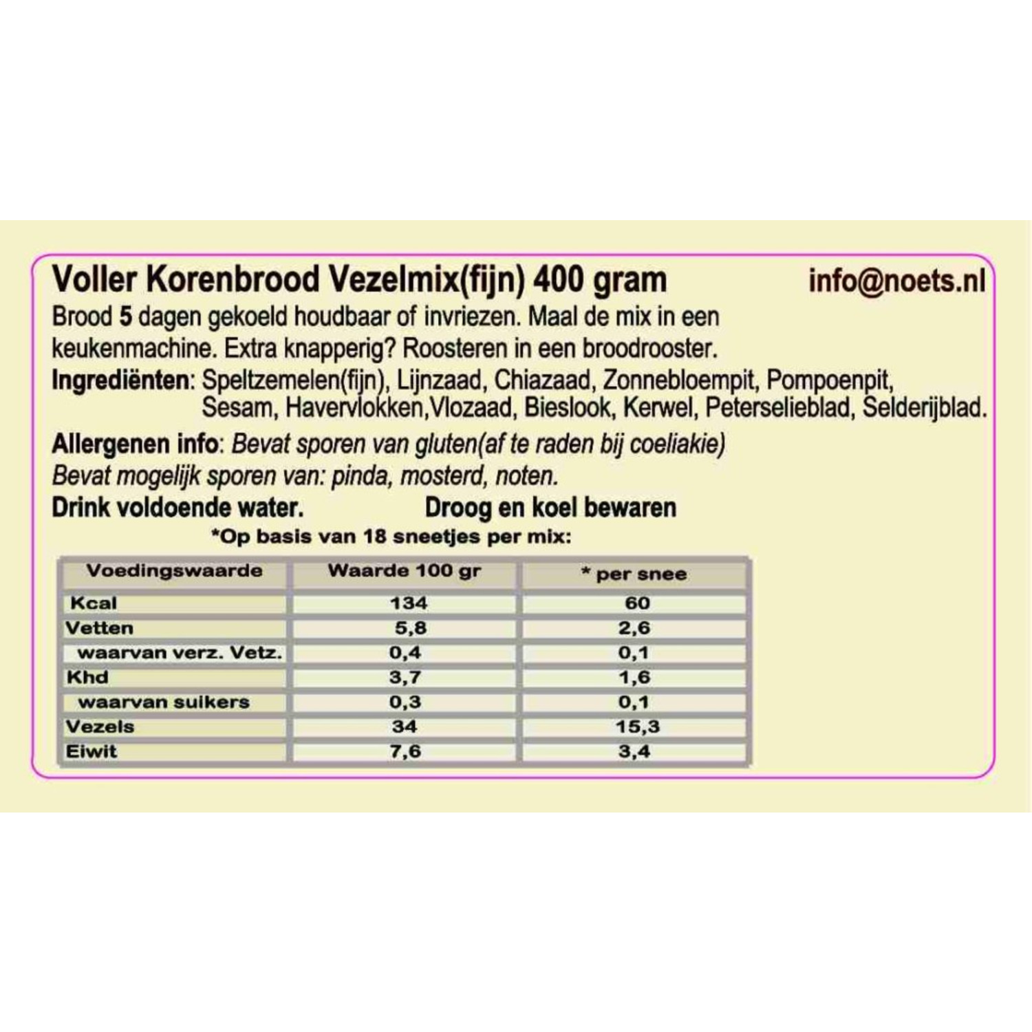 Noets Voller Koren Brood Mix